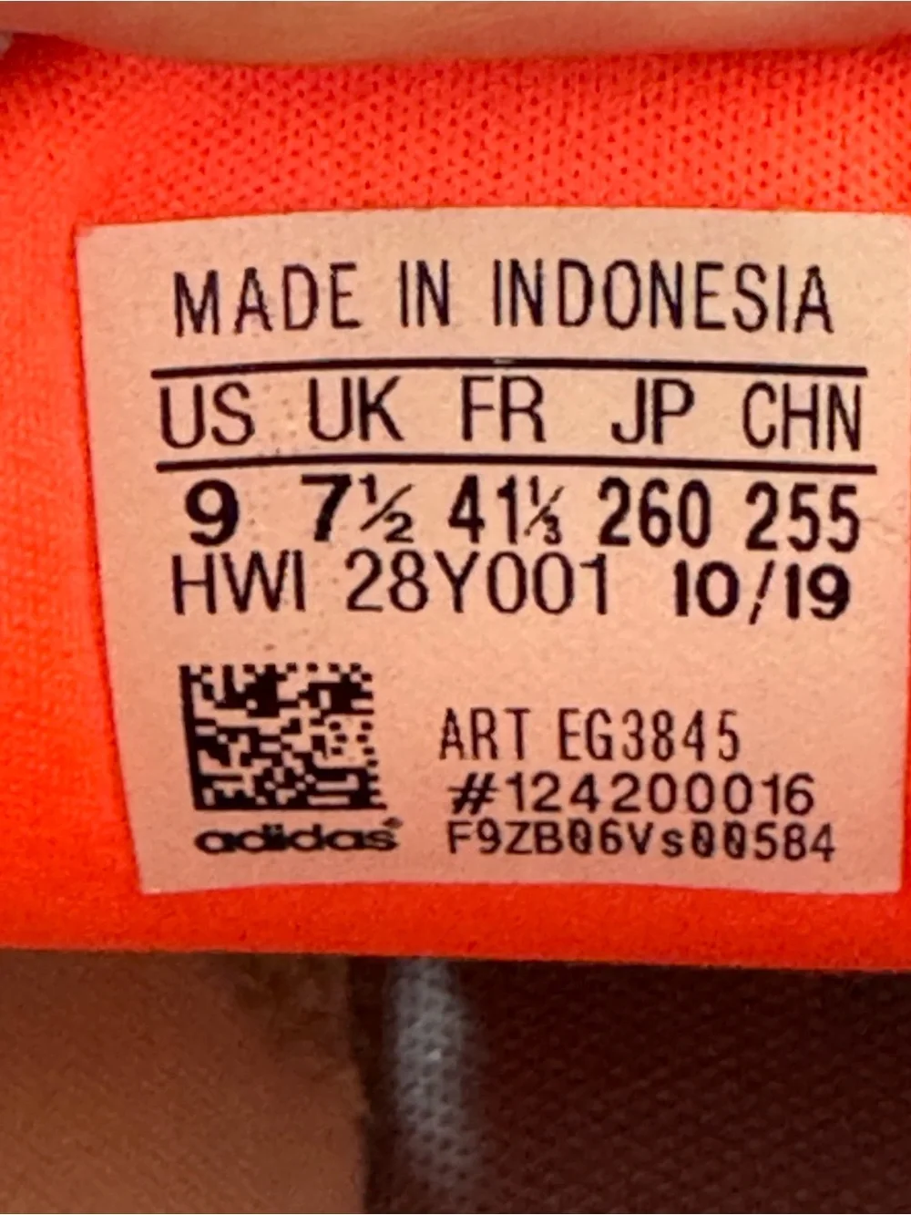 adidas Cloud Knit Athletic Shoes with Orange Interior